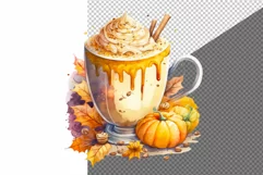 Coffee clipart, Autumn clipart, Pumpkin spice latter clipart Product Image 2