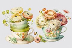 Ranunculus clipart, Flowers sublimation, Spring clipart Product Image 4