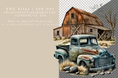 Old rustic truck clipart, Truck clipart, Old barn clipart Product Image 2