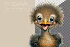 Baby ostrich clipart, Safari clipart, Watercolor clipart Product Image 2