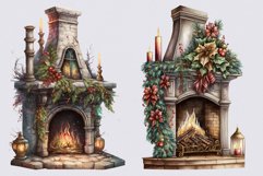 Fireplace clipart, Christmas clipart Product Image 4