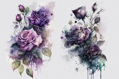 Gothic clipart, Purple roses clipart, Halloween sublimation Product Image 4