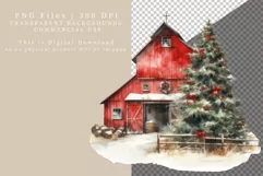 Christmas red barn clipart, Barn clipart, Christmas clipart Product Image 2