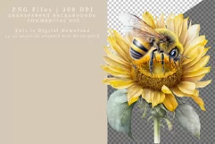 Bee clipart, Sunflowers clipart, Summer sublimation Product Image 2