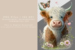Highland calf clipart, Spring clipart, Love, Cow sublimation Product Image 2