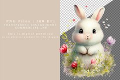 Baby bunny clipart, Spring clipart, Easter clipart Product Image 2