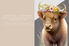 Bison clipart, Animals clipart, Floral clipart Product Image 3