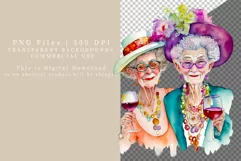 Two grandma clipart, Funny clipart, Birthday sublimation Product Image 2