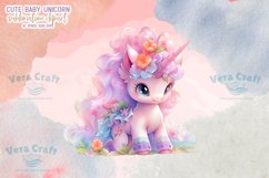 Cute Baby Unicorn Sublimation Clipart Product Image 5