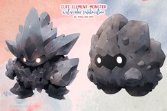 Cute Element Monsters Watercolor Sublimation Clipart Product Image 6