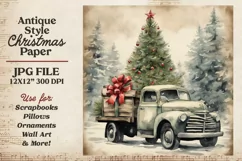 Christmas Vintage Truck Scrapbook Paper Product Image 2