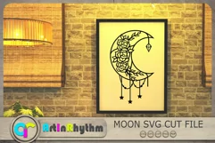 Floral Crescent Moon Svg, Floral Moon Svg, Moon Svg File Product Image 4