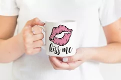 Kiss Me SVG | Lips SVG | Pink Lips Design | Valentines Day Product Image 2