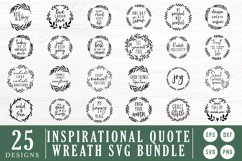 Inspirational Quote Wreath SVG Cut File Bundle for Cricut Product Image 1