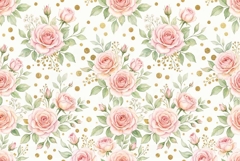 Watercolor Pattern with Pink Roses Product Image 1