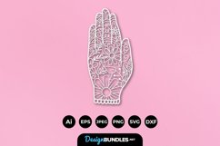 Floral Hand Papercut SVG Product Image 1