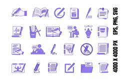 Colored Writing Icons Product Image 1