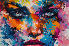 A Woman Face is Painted Background Wallpaper Product Image 1