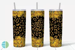 Sunflower Tumbler | Animal Print Skinny Tumbler Sublimation Product Image 4