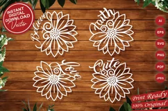 Papercut Sunflower with Believe, Love, Faith and Cute Text Product Image 5