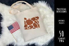 Political divisions of the US. Fluffy giraffe print Product Image 1