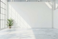 Open Space Office White Blank Wall Product Image 1