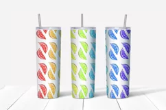 Colorful lemons tumbler,20 oz skinny tumbler sublimation Product Image 3