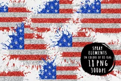 Glitter abstract spray shapes in colors of American flag Product Image 1