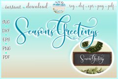 Seasons Greetings Horizontal Wood Sign SVG Dxf Eps Png PDF Product Image 1