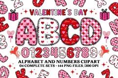 Valentines Day Digital Papers, valentines day doodle letters Product Image 2