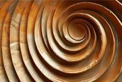 Close-up of a beautifully crafted wooden spiral showing natu Product Image 1