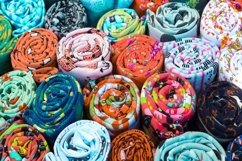 12x Rolled fabric samples found on a market - backgrounds Product Image 13