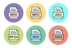 Set Of File Formats Icons Product Image 1