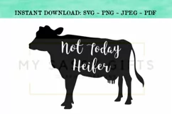 Funny Not Today Heifer Farmhouse Cow SVG Design Product Image 1