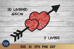 3d SVG Layered Heart Mandala | Valentine SVG | Cut File Product Image 1