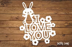 I love you paper cut design SVG / DXF / EPS / PNG files Product Image 2