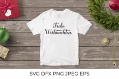 Frohe Weihnachten lettering. Merry Christmas in German SVG Product Image 3