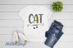 Cat Mom png, Leopard Print Sublimation png Product Image 2