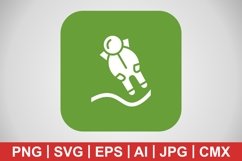Vector Astronout Landing Icon Product Image 1