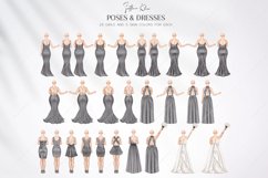 Pewter Wedding Clipart, Grey Bridesmaids Clipart Product Image 5