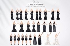 Black Wedding Clipart, Black Bridesmaids Clipart Product Image 5