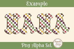 Autumn Checkered Alphabet PNG, Fall Pumpkin Doodle Letters Product Image 4
