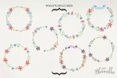 Floral Keys Wreaths Watercolor 7 Flowers Leaves Berries Key Product Image 4