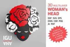 3d layered woman face svg laser cut, womens day crafting svg Product Image 1