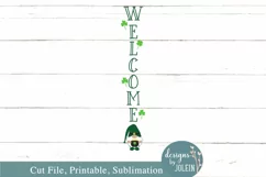 St. Patricks Gnome Welcome Sign SVG, Sublimation, Printable Product Image 3
