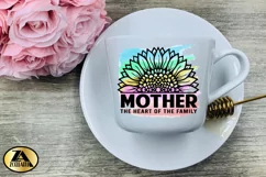 Mom Sublimation Mothers day PNG Mother Watercolor Sunflower Product Image 6