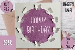 3D Butterfly frame | Paper cutting | butterfly wreath Product Image 3