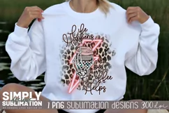 Life Happens but Coffee Helps | Neon Sublimation Png Design Product Image 2