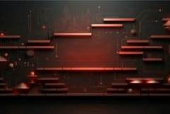 3d-rendered artistic image featuring red and black geometric Product Image 1