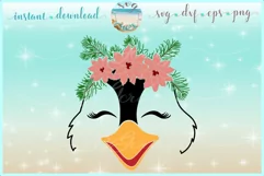 Penguin Face With Poinsettia SVG Dxf Eps Png PDF Files Product Image 1